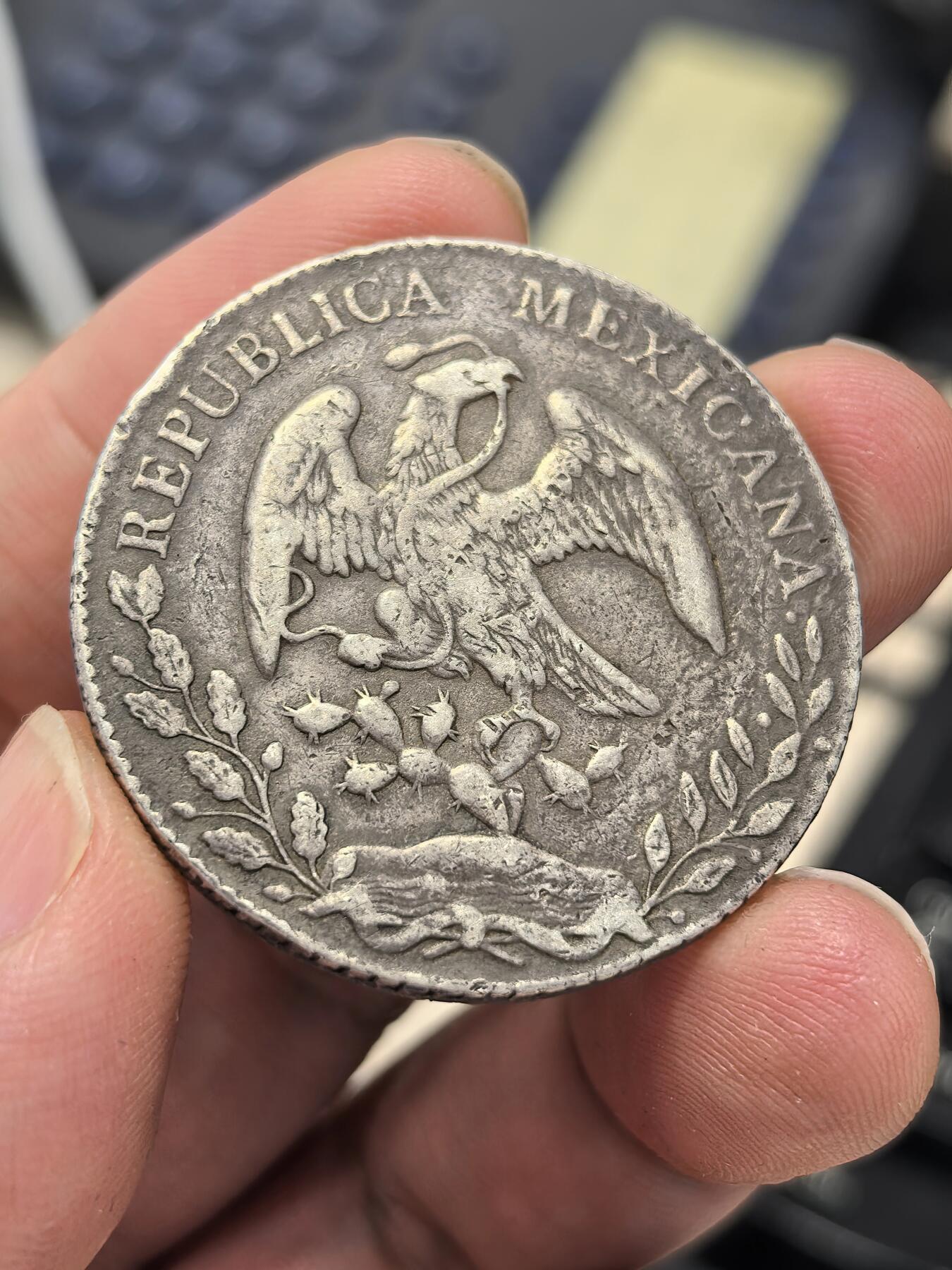 博洋堂世界钱币拍卖第164期（全场包邮） 墨西哥1876年MO BH版花边鹰洋，无戳，老黑彩，漂亮品相