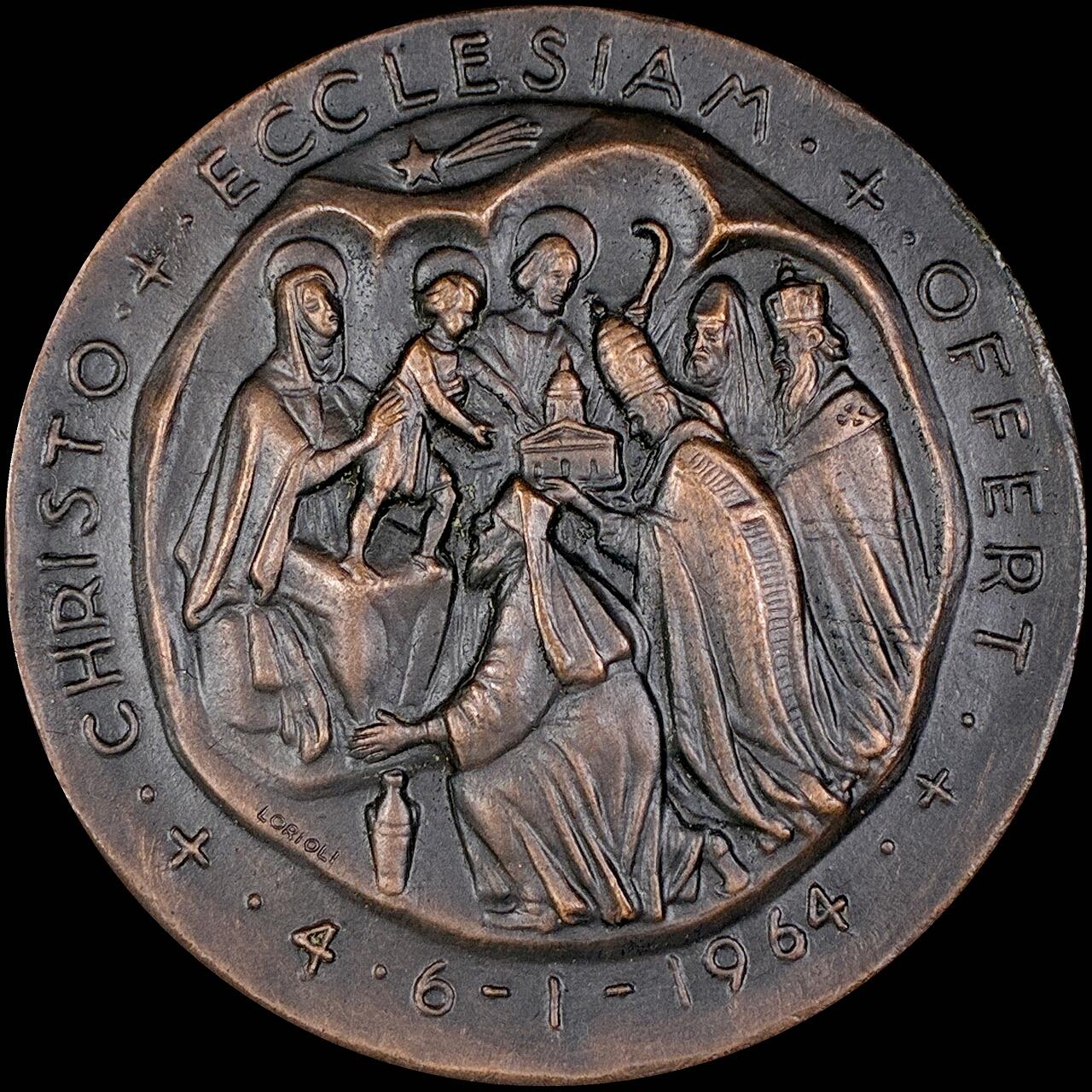 【雨安】【直播拍卖】【第0127期-裸币套币】2026-03-13 周五 19:30 (金价1140, 银价21.50) [徽章奖章] Vatican [章] 梵蒂冈 1964年 铜章 43mm