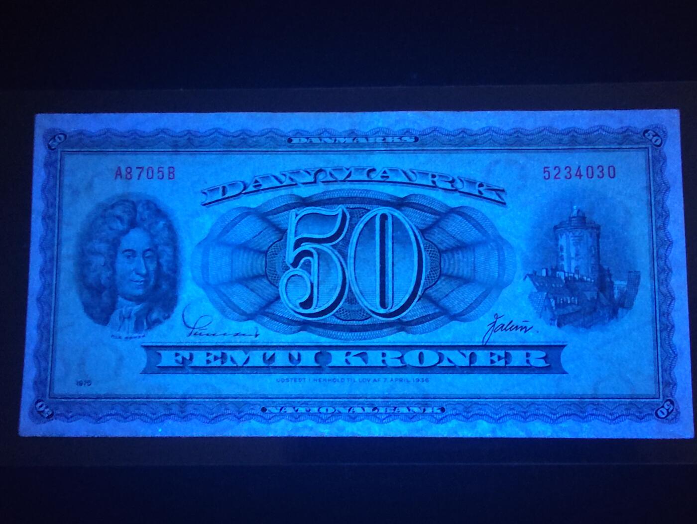 2026三月第二期，总219期 丹麦1970年50克朗UNC-有针孔 天文学家罗默 少见中高面值品种