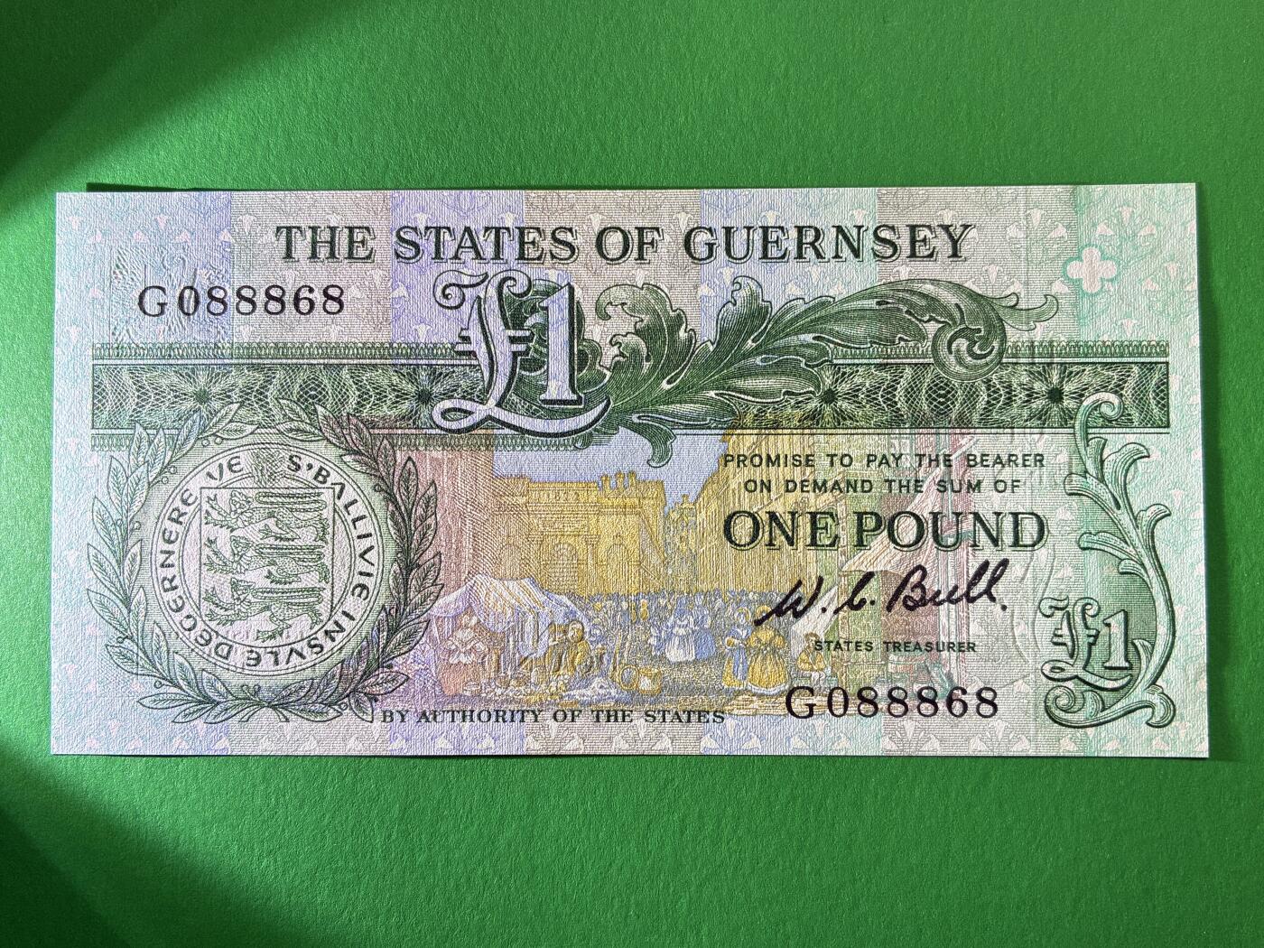 咖啡豆•收藏 2026年Mar_19th世界各国纸币拍卖 根西岛 1980-89年 1镑 全新UNC 外国 欧洲纸币
