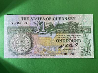 咖啡豆•收藏 2026年Mar_19th世界各国纸币拍卖 - 根西岛 1980-89年 1镑 全新UNC 外国 欧洲纸币