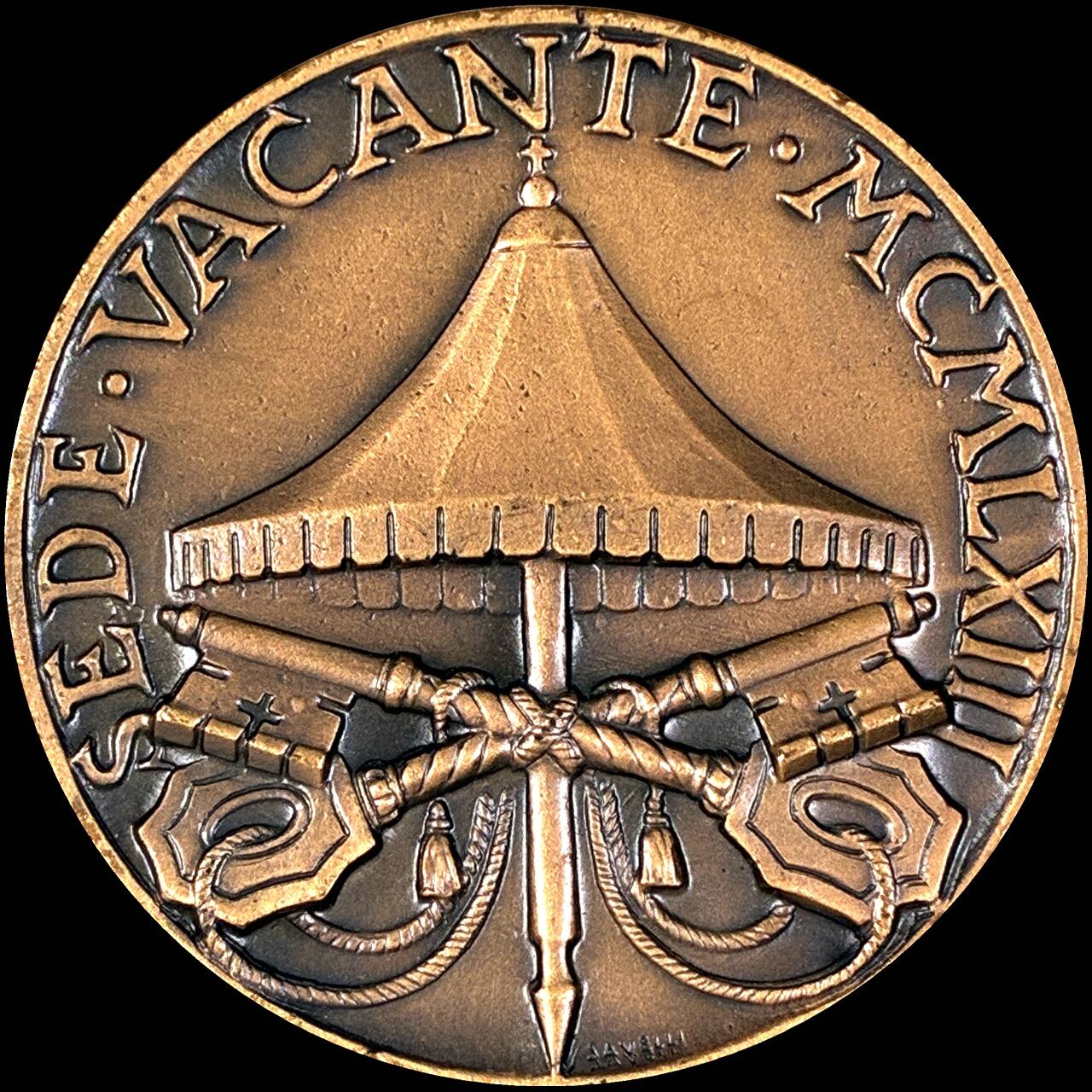 【雨安】【直播拍卖】【第0127期-裸币套币】2026-03-13 周五 19:30 (金价1140, 银价21.50) [徽章奖章] Vatican [章] 梵蒂冈 1963年 教皇缺位 铜章