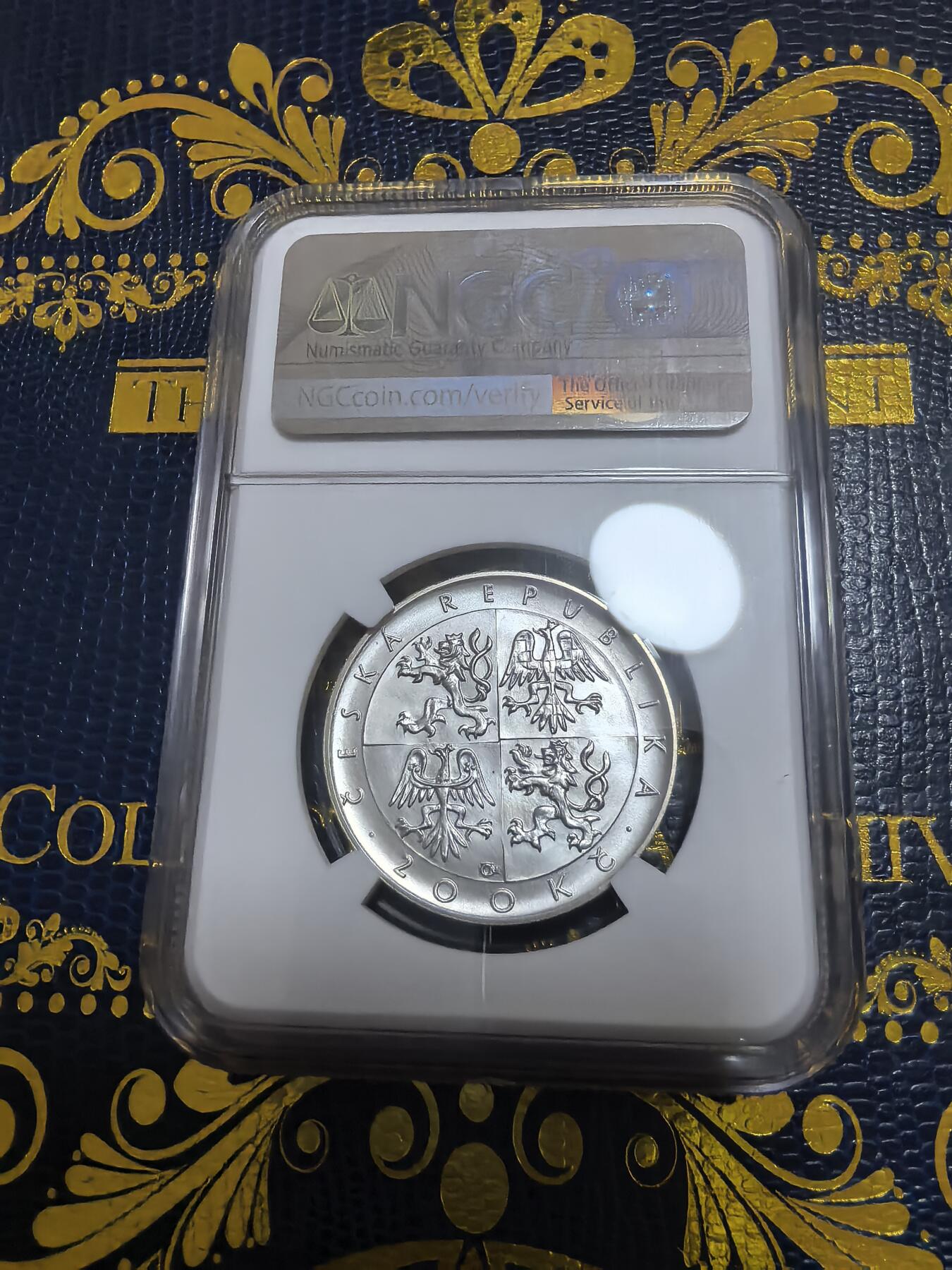 长老汇马年精选第九场拍卖 1996 捷克圣诞弥撒200克朗银币，NGC MS69分，唯一亚军，更高1枚，17070枚，其中6000多枚被毁