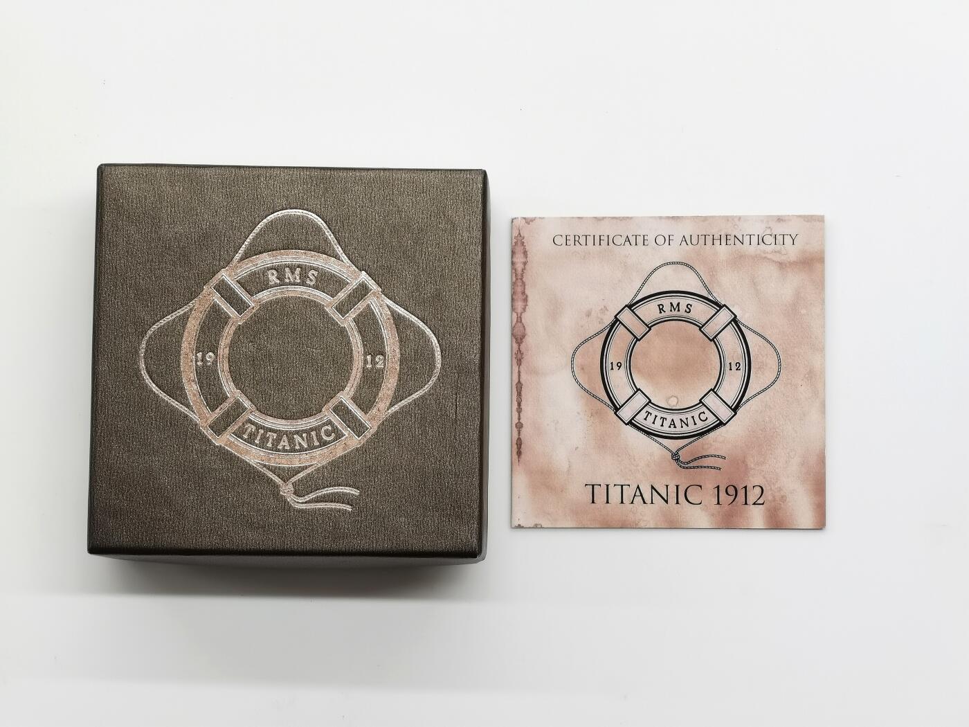 博洋堂世界钱币拍卖第164期（全场包邮） 英属维尔京群岛2012年2元彩色铜币 泰坦尼克号百年（启航） 50mm 发行量：1千 盒证全