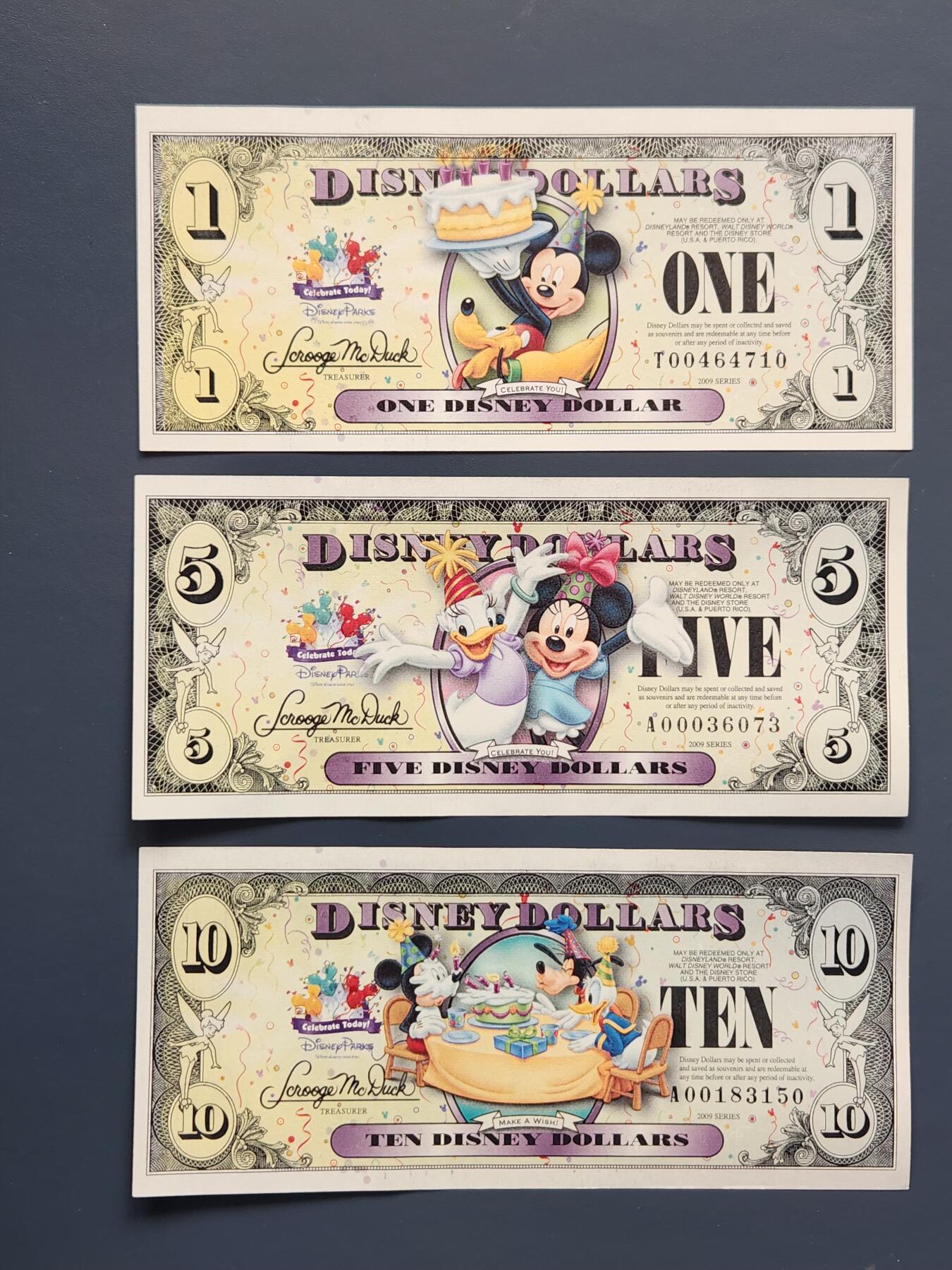 3月14号晚上8点 外国纸币自动截拍第38场 迪士尼2009年 新品一套