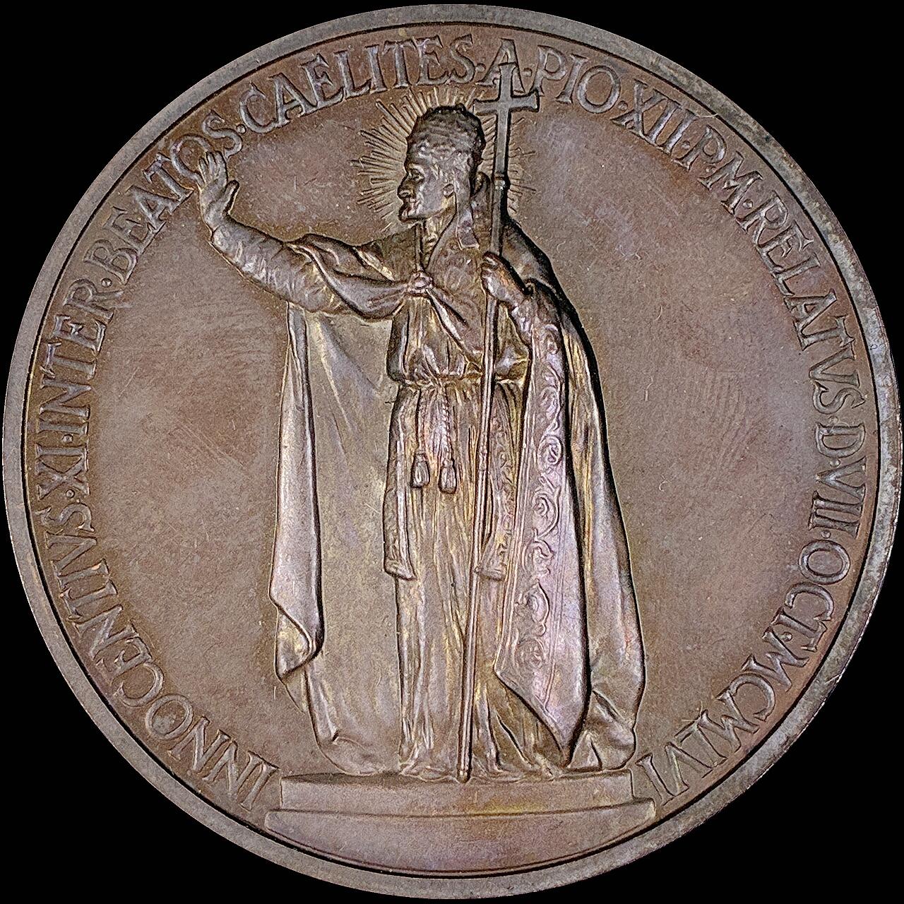 【雨安】【直播拍卖】【第0127期-裸币套币】2026-03-13 周五 19:30 (金价1140, 银价21.50) [徽章奖章] Vatican [章] 梵蒂冈 1956年 庇护十二世 铜章 44mm