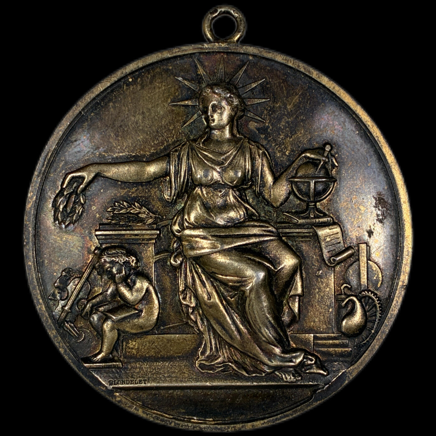 【雨安】【直播拍卖】【第0127期-裸币套币】2026-03-13 周五 19:30 (金价1140, 银价21.50) [徽章奖章] France [章] 法国1902年 鼓励善行 镀金银章 45.8克, 51mm