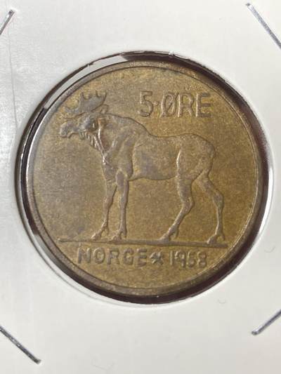 2026年第三十五场(总第二百零四场）外国精品纸夹币场(免佣金) - 稀少年份–挪威🇳🇴1958年5欧尔(奥拉夫五世第一版，首发年)