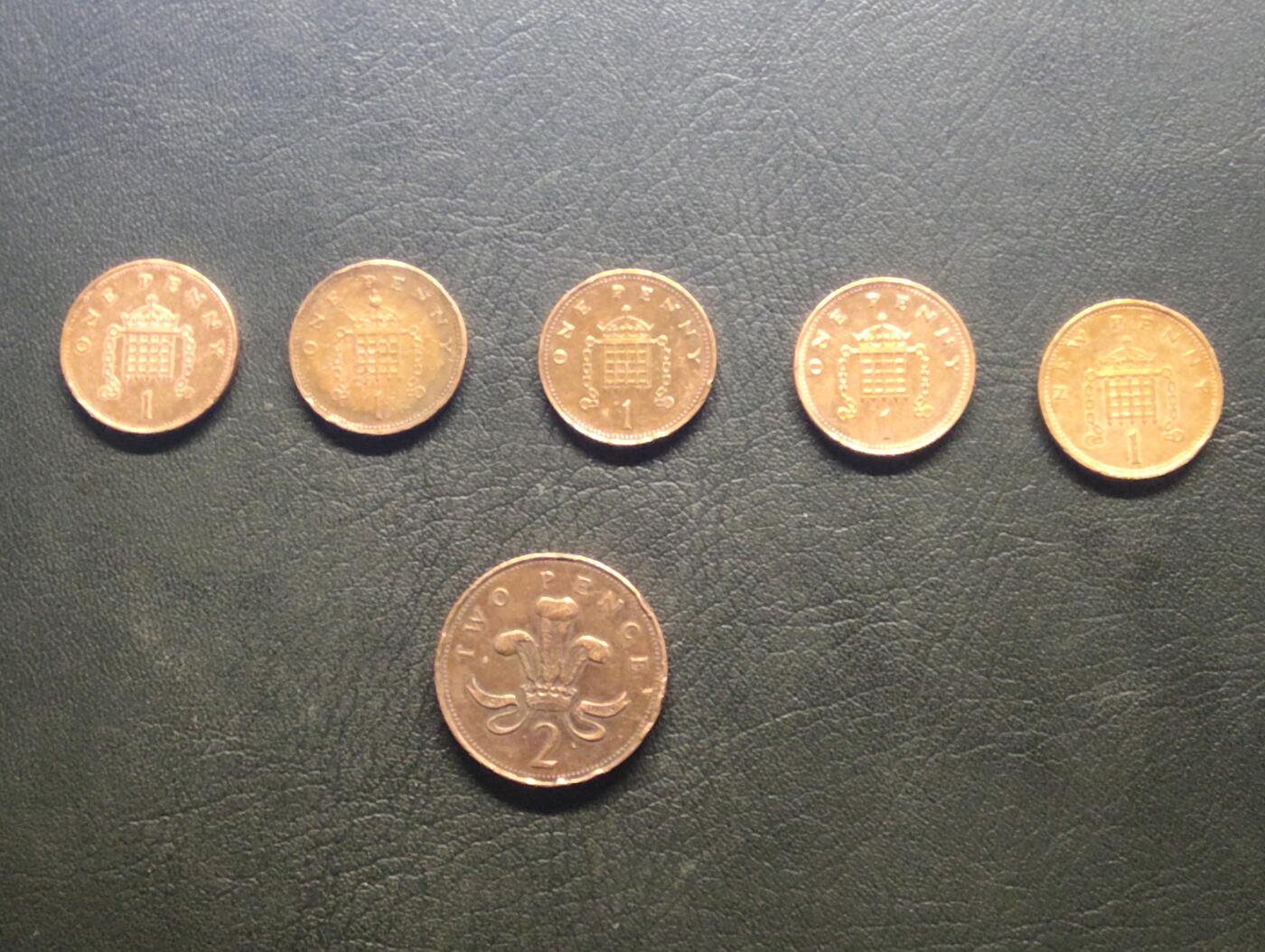 荟藏特别场次第七期——“社长的钢镚堆” 英国便士币批量六个 含一枚少见新便士