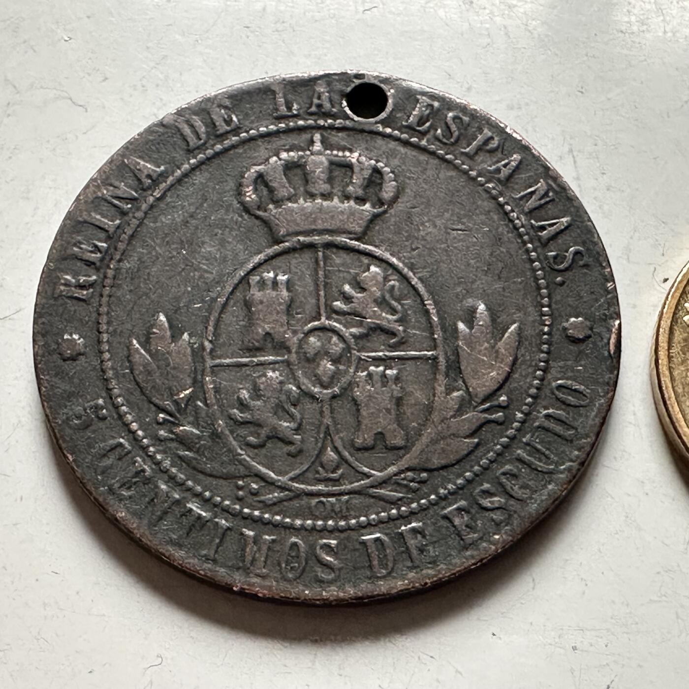 🌹外币初藏🌹🐯2026年第28场   每周二四六晚8️⃣点 接代拍 西班牙伊莎贝尔二世1868年5分