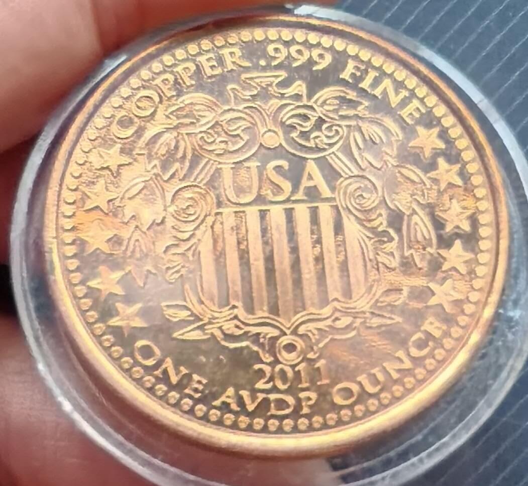 美国1盎司铜币 直径约4CM