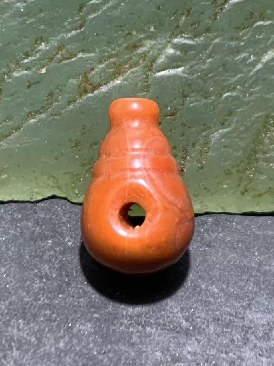 川料南红玛瑙冻料柿子红一体迷你通货小三通一个