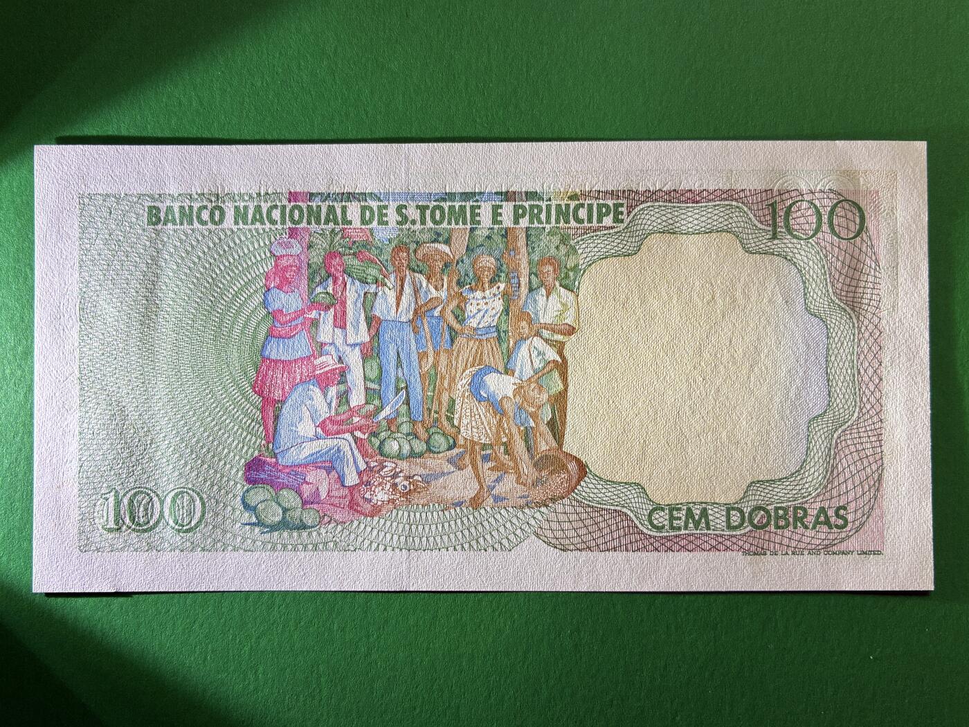 咖啡豆•收藏 2026年Mar_19th世界各国纸币拍卖 圣多美和普林西比 1989年 100多布拉 全新UNC 外国 非洲纸币