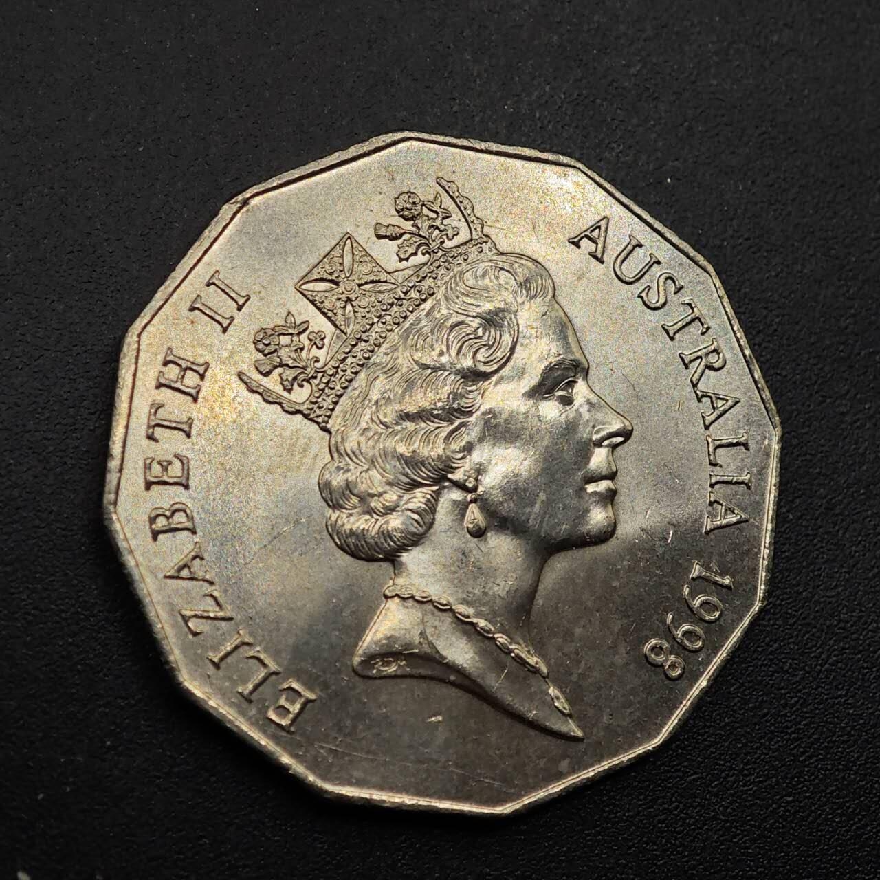 【淘币小摊】实时拍第八百八十拍   散币场    每周一统一发货 澳大利亚1998年巴斯海峡50分纪念币