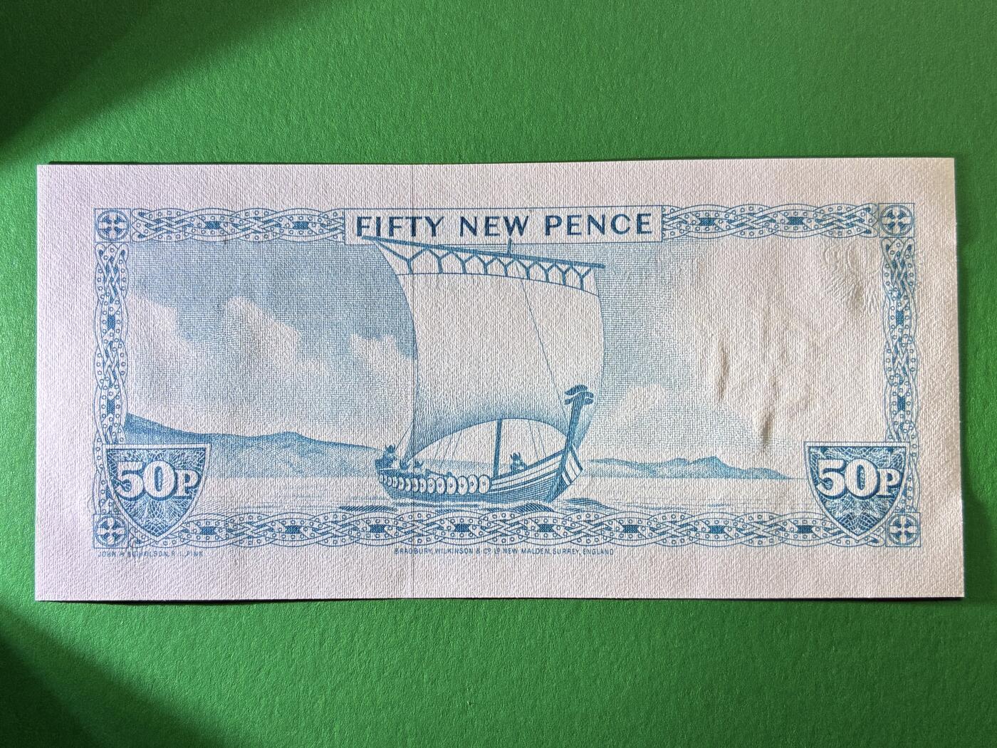 咖啡豆•收藏 2026年Mar_19th世界各国纸币拍卖 马恩岛 1979年 50便士 全新UNC 外国 欧洲纸币 女王钞