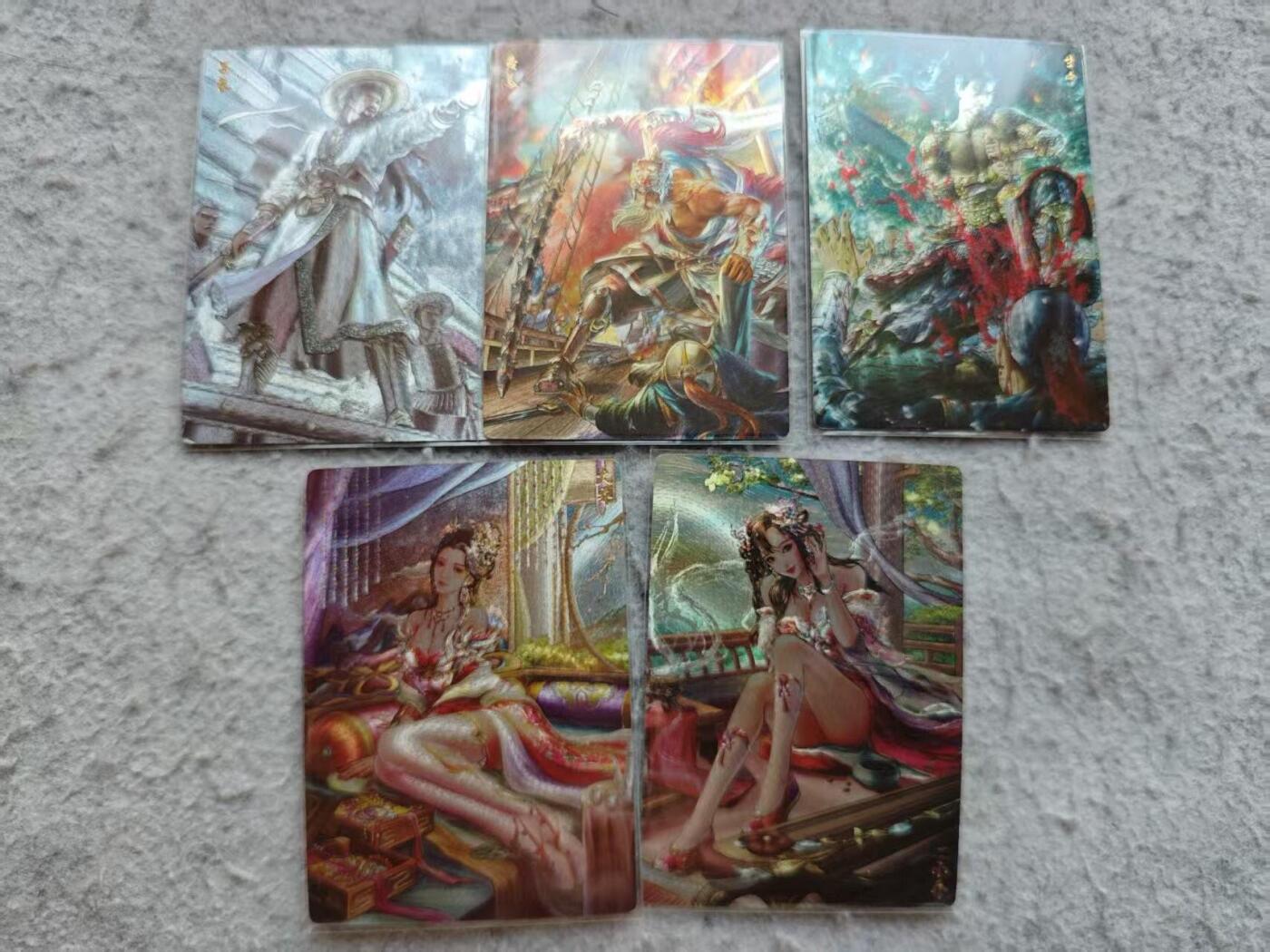 满赠PR！！龙虎卡牌-七八场（满200元包邮，无佣金，每周六结拍，欢迎送拍） 粗闪5张 卡玩帕克 雄图三国 -大乔&小乔&甘宁&黄盖&吕蒙