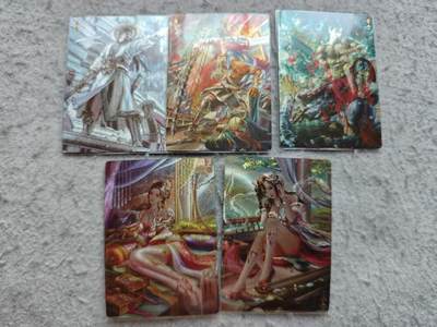 戴老五虎✘权五虎！！龙虎卡牌-七八场（满200元包邮，无佣金，每周六结拍，欢迎送拍） - 粗闪5张 卡玩帕克 雄图三国 -大乔&小乔&甘宁&黄盖&吕蒙