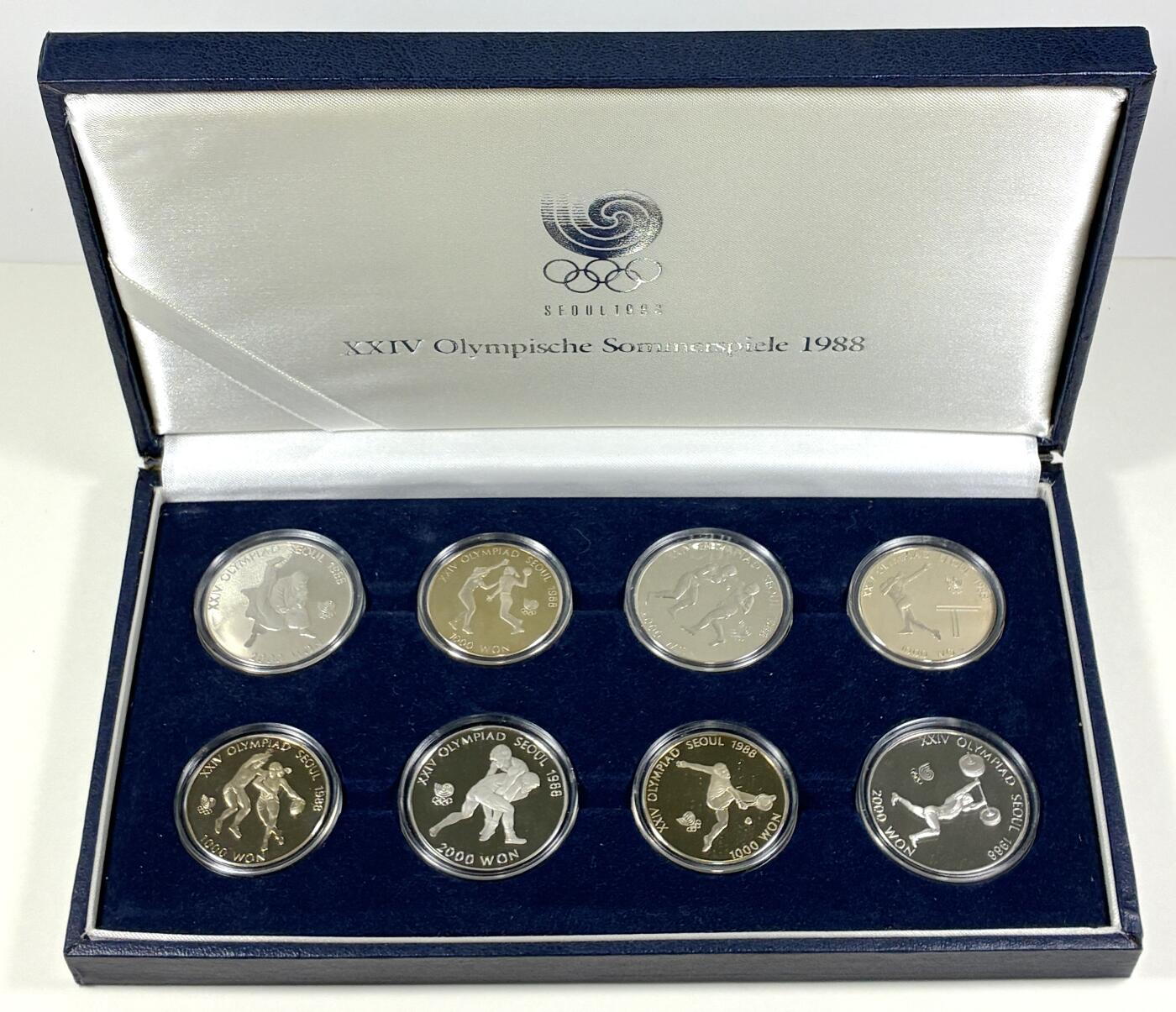 【雨安】【直播拍卖】【第0127期-裸币套币】2026-03-13 周五 19:30 (金价1140, 银价21.50) [现代套币] Korea North 韩国 套币 1986/1988年 奥运会套币