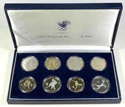 【雨安】【直播拍卖】【第0127期-裸币套币】2026-03-13 周五 19:30 (金价1140, 银价21.50) - [现代套币] Korea North 韩国 套币 1986/1988年 奥运会套币