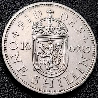 泉币菌-第209场-拍品多 请提前出价 - 原光美品 1960年 站狮 英国1先令硬币 24mm  伊丽莎白二世