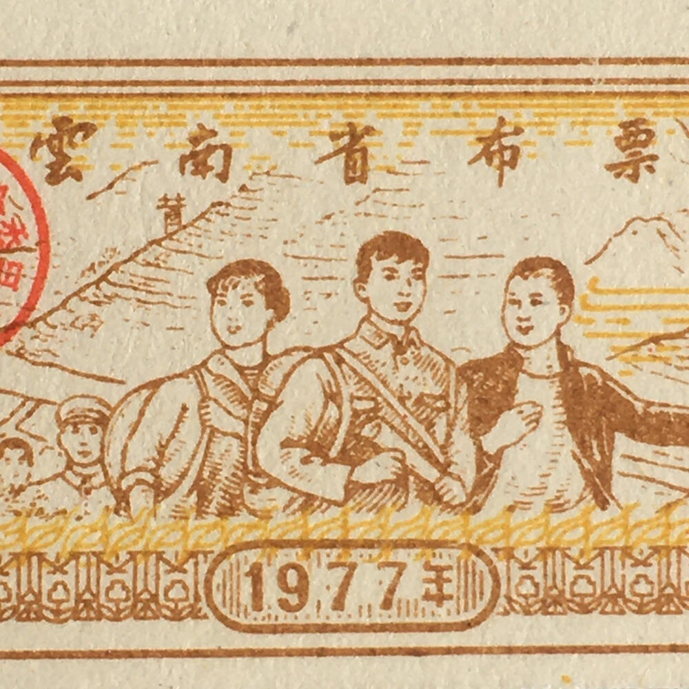        1977年云南省布票壹市尺全新品相未流通1枚原版真品如图供应票证旧藏文玩艺术收藏