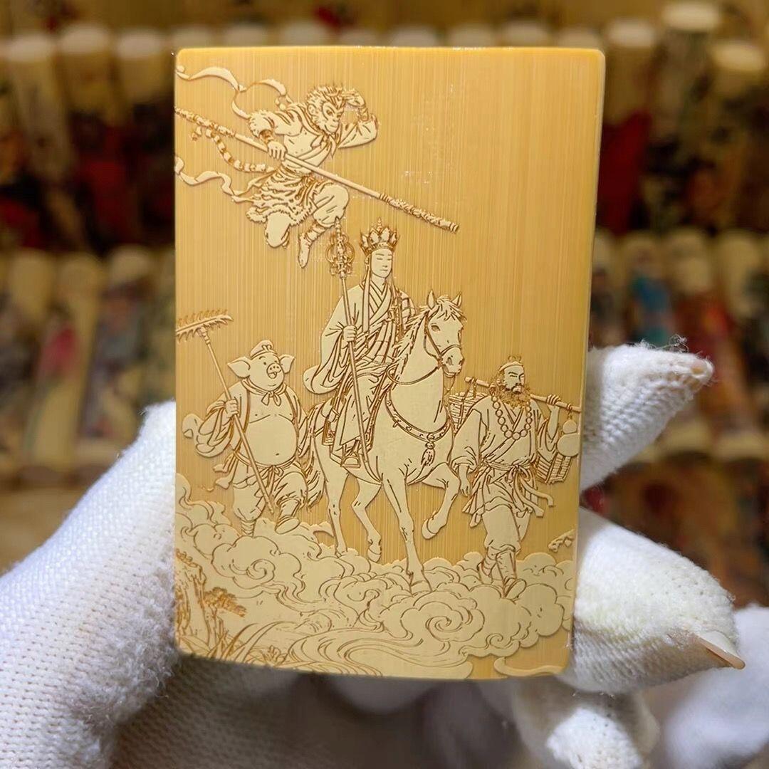 听雨轩（75）竹牌专场 留青工艺竹牌手把件4*6cm 西游记