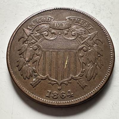 🌹外币初藏🌹🐯2026年第28场   每周二四六晚8️⃣点 接代拍 - 美国1864年2分 少见好品