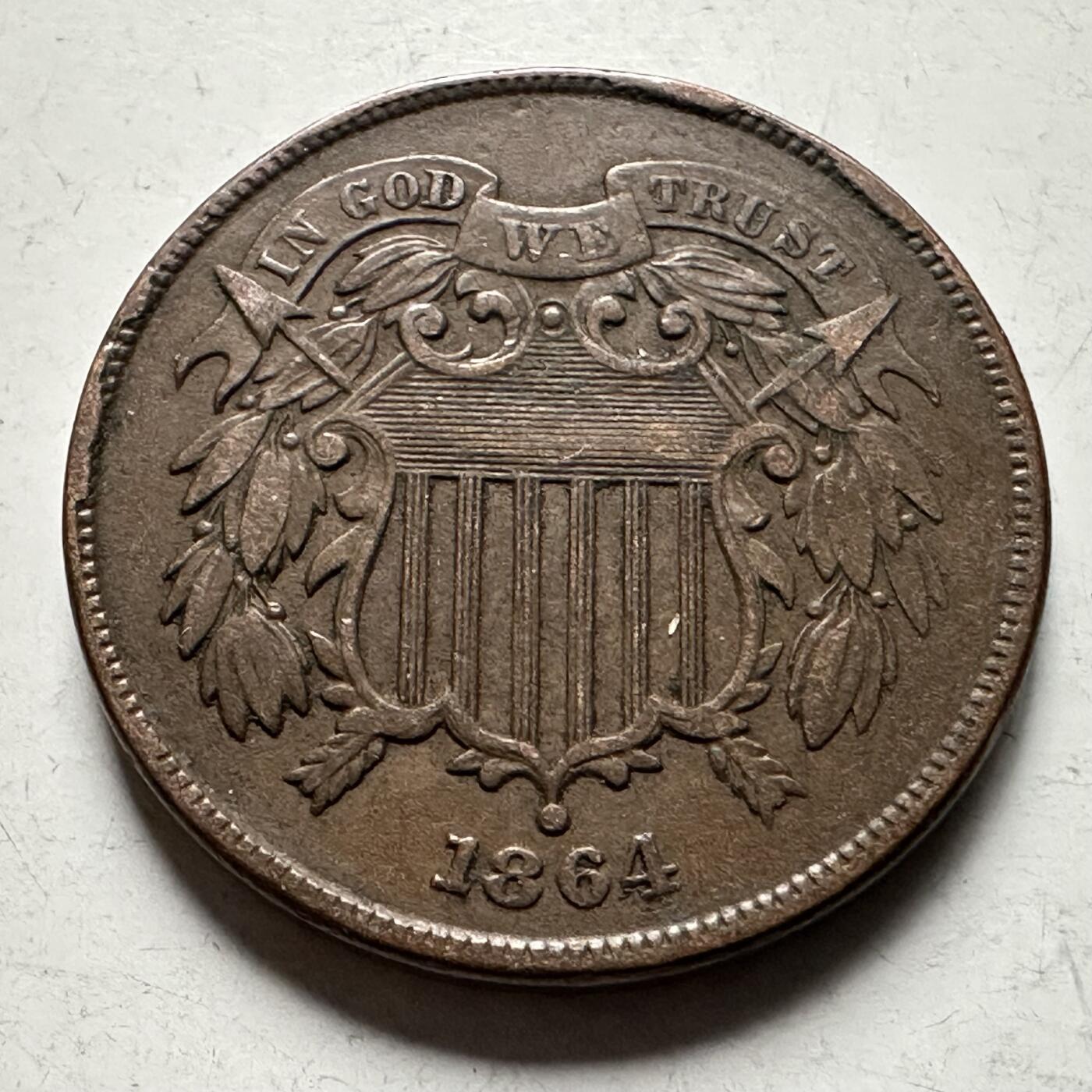 🌹外币初藏🌹🐯2026年第28场   每周二四六晚8️⃣点 接代拍 美国1864年2分 好品相