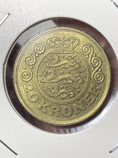 2026年第三十五场(总第二百零四场）外国精品纸夹币场(免佣金) - 好品–丹麦🇩🇰1990年20克朗(玛格丽特二世第一版，LG; JP; A版，首发年)