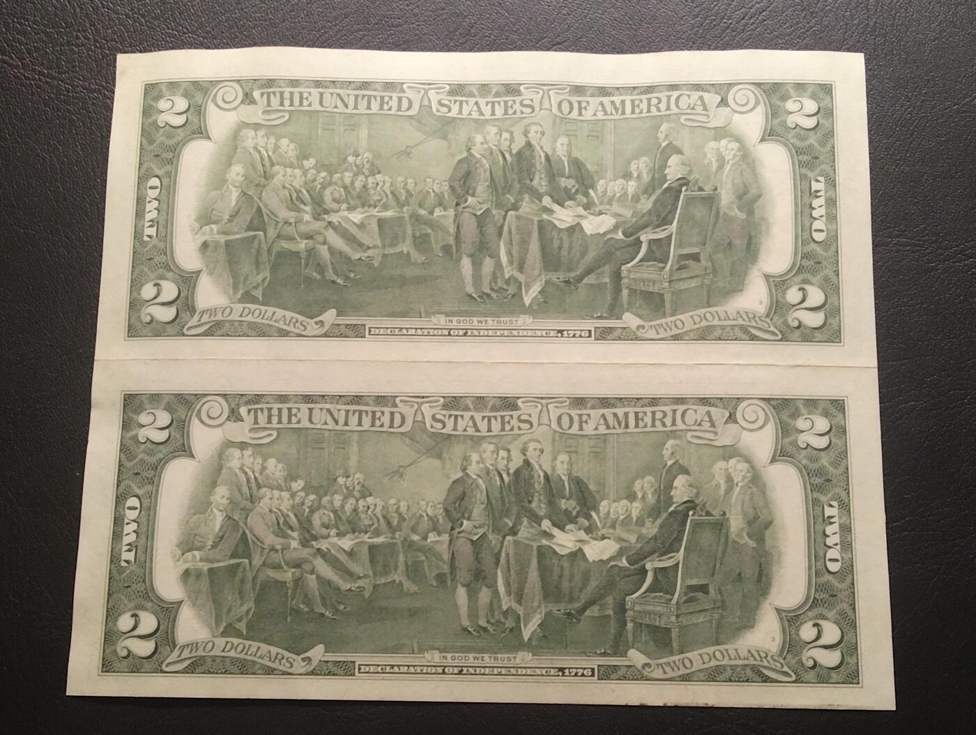 2026三月第二期，总219期 美国1976年版纽约州纽约印刷2元连体钞尾三同700 品相如图