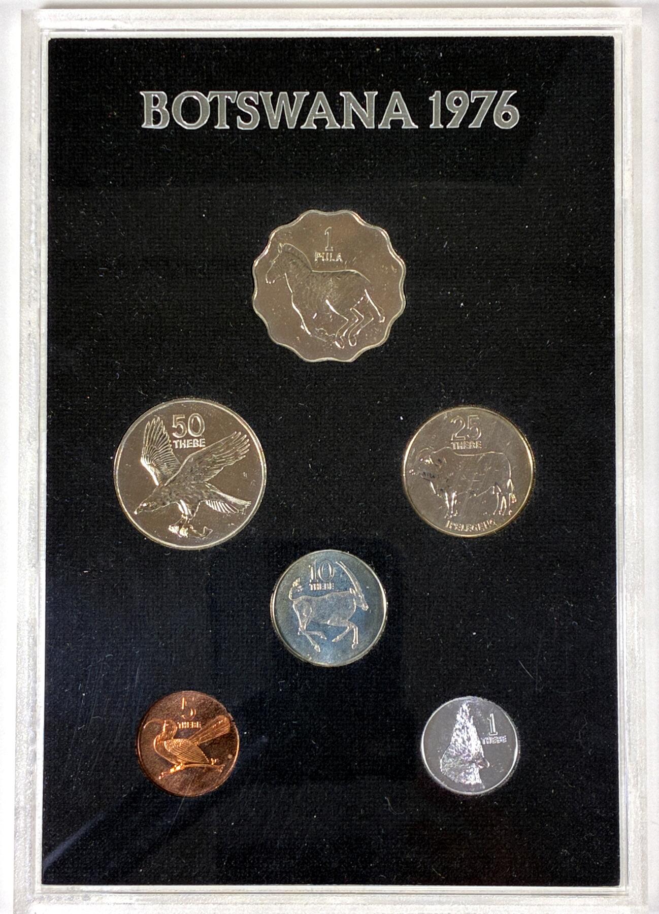 【雨安】【直播拍卖】【第0127期-裸币套币】2026-03-13 周五 19:30 (金价1140, 银价21.50) [现代套币] Botswana 博茨瓦纳 套币 1976年