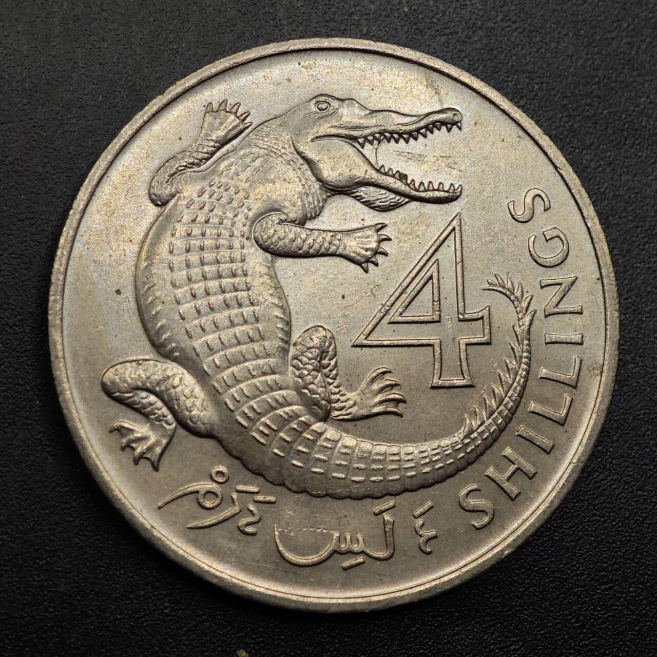 【淘币小摊】实时拍第八百八十拍   散币场    每周一统一发货 冈比亚1966年4先令鳄鱼