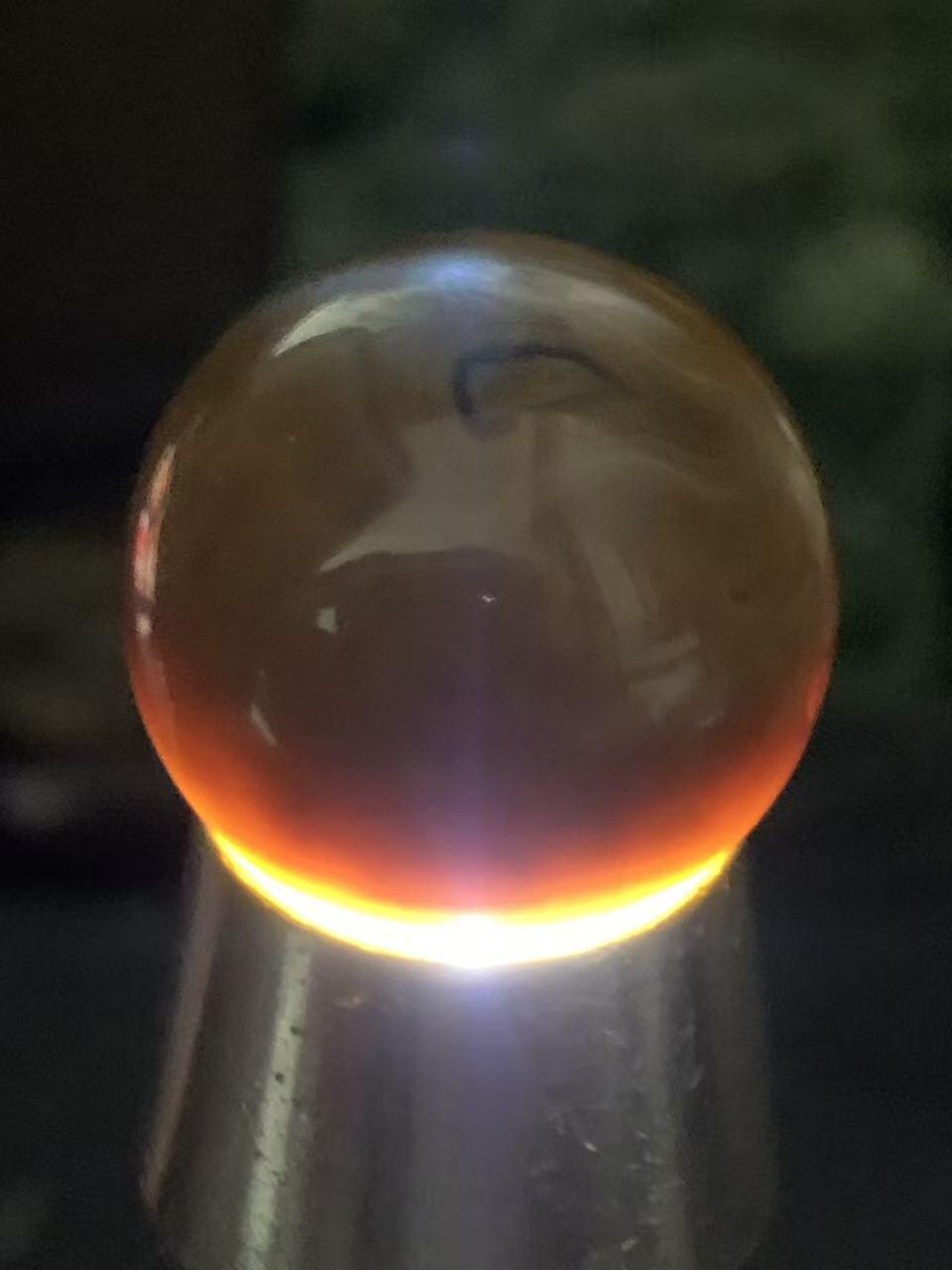 精美拉丝料天眼纹战国红玛瑙圆珠一颗！