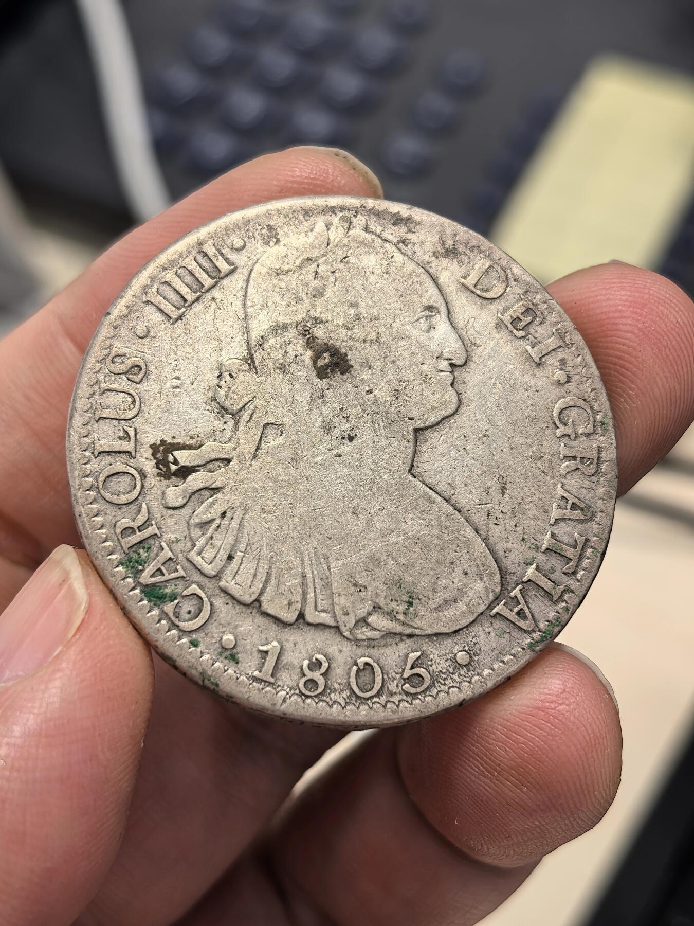 博洋堂世界钱币拍卖第164期（全场包邮） 西属墨西哥1806年MO TH卡洛斯四世双柱 无戳无伤好品 值得送评