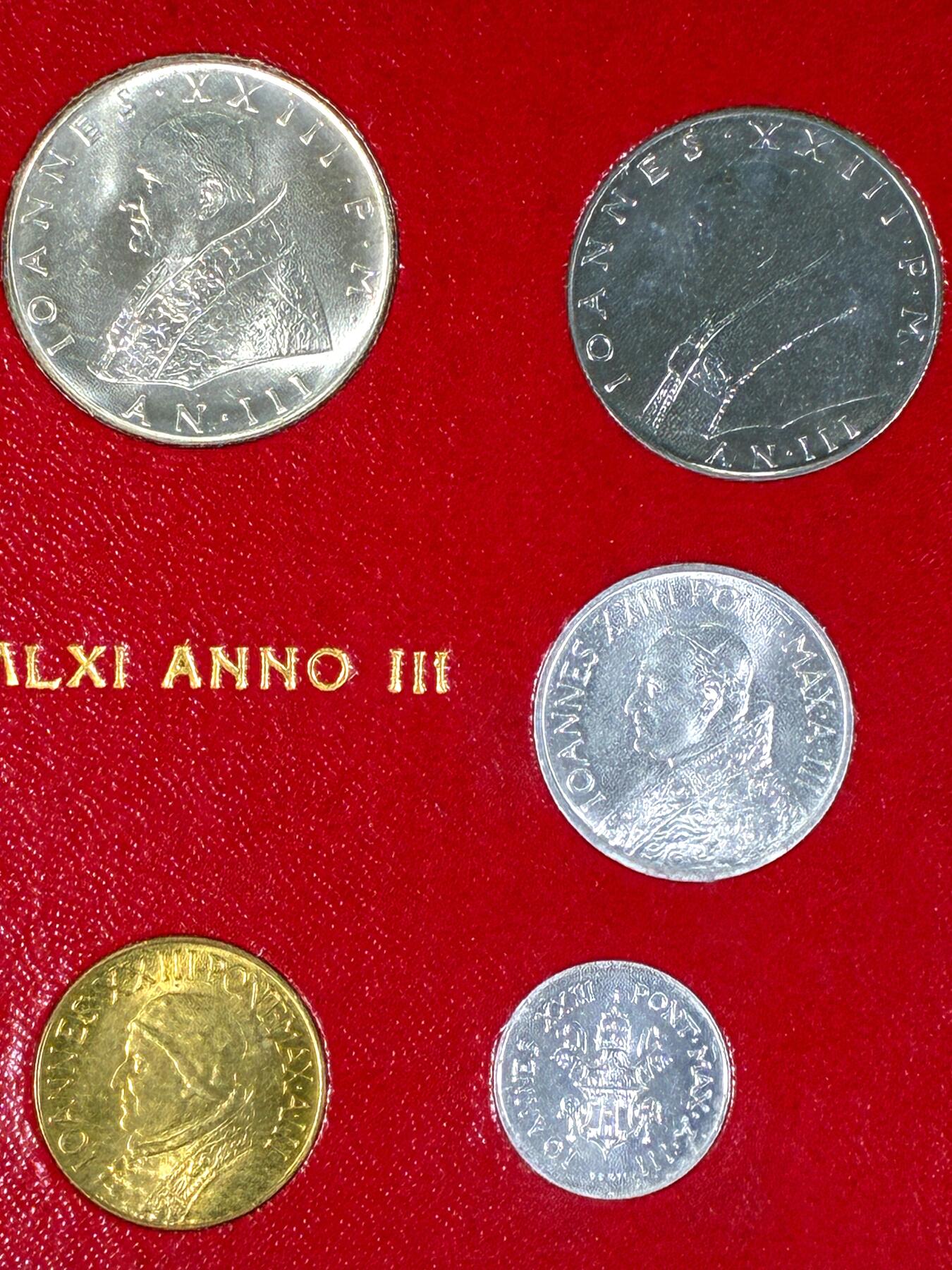 【雨安】【直播拍卖】【第0127期-裸币套币】2026-03-13 周五 19:30 (金价1140, 银价21.50) [现代套币] Vatican 梵蒂冈 套币 1961年