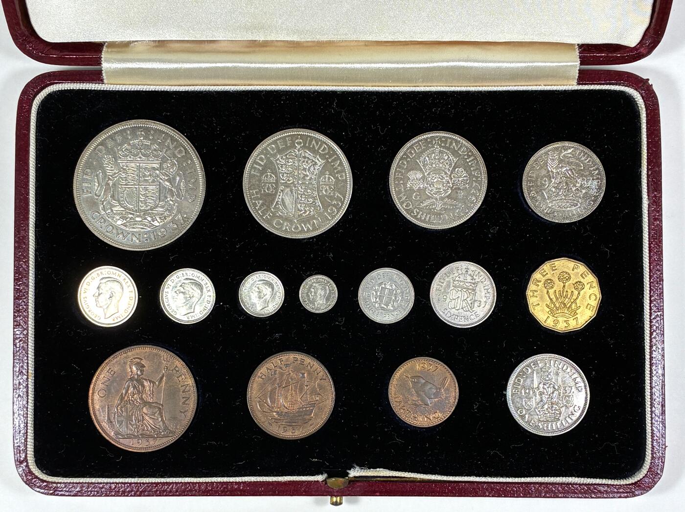 【雨安】【直播拍卖】【第0127期-裸币套币】2026-03-13 周五 19:30 (金价1140, 银价21.50) [现代套币] Great Britain 英国 套币 1937年 乔治六世