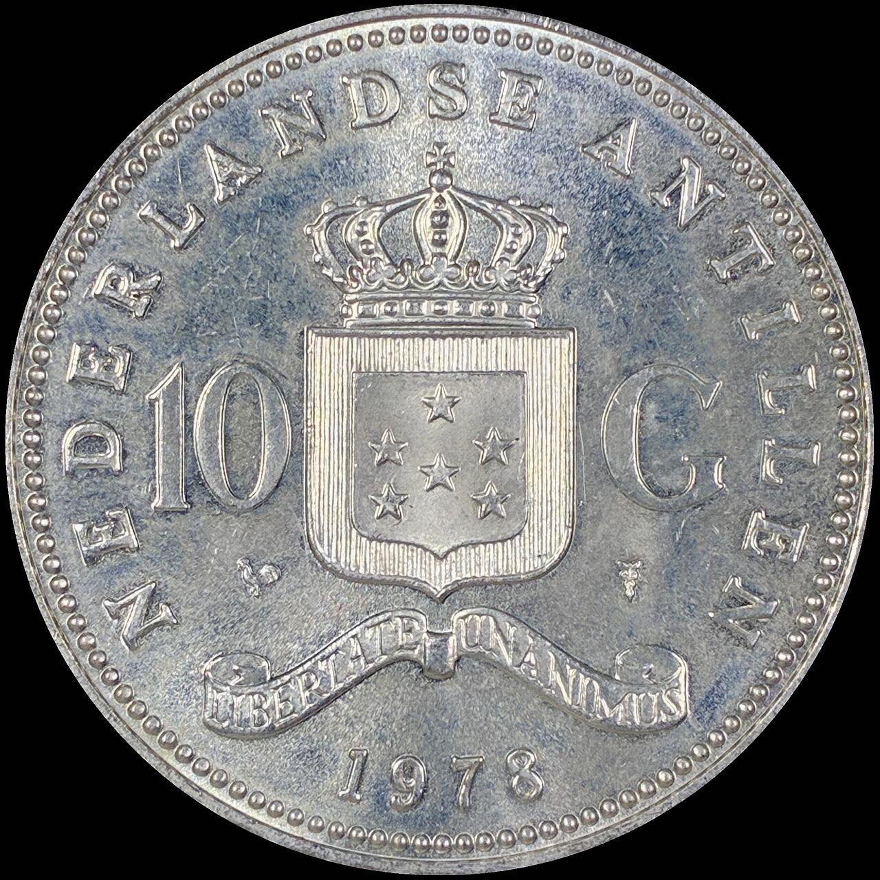 【雨安】【直播拍卖】【第0127期-裸币套币】2026-03-13 周五 19:30 (金价1140, 银价21.50) [现代裸币] Netherlands Antilles 荷属安的列斯 25盾 1978年