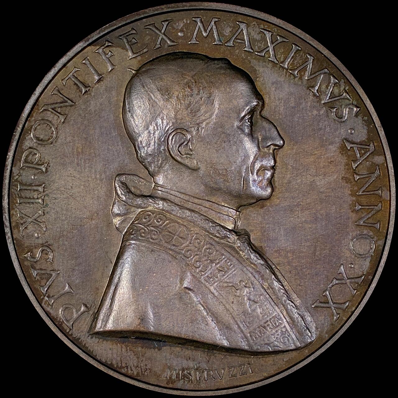 【雨安】【直播拍卖】【第0127期-裸币套币】2026-03-13 周五 19:30 (金价1140, 银价21.50) [徽章奖章] Vatican [章] 梵蒂冈 1958年 庇护十二世 铜章 44mm