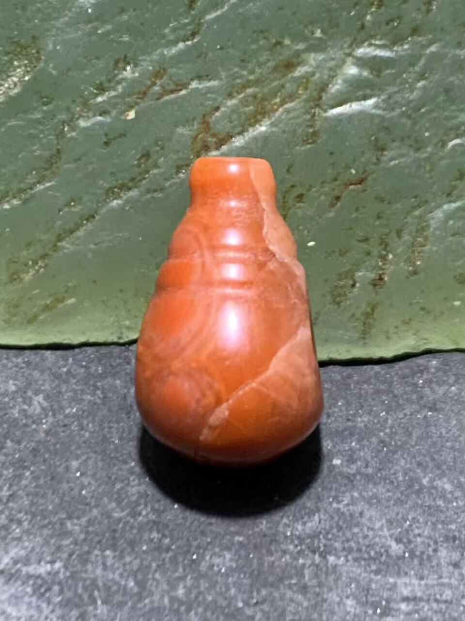 川料南红玛瑙冻料柿子红一体迷你通货小三通一个