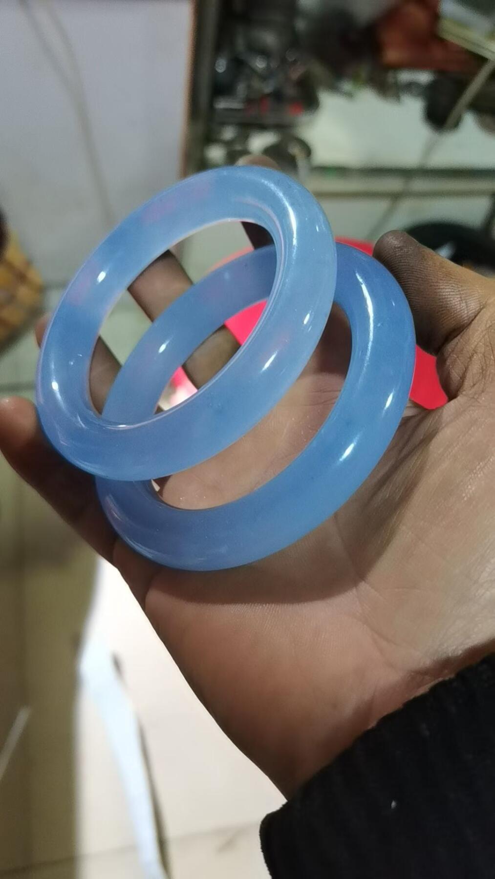 天蓝色手镯一对