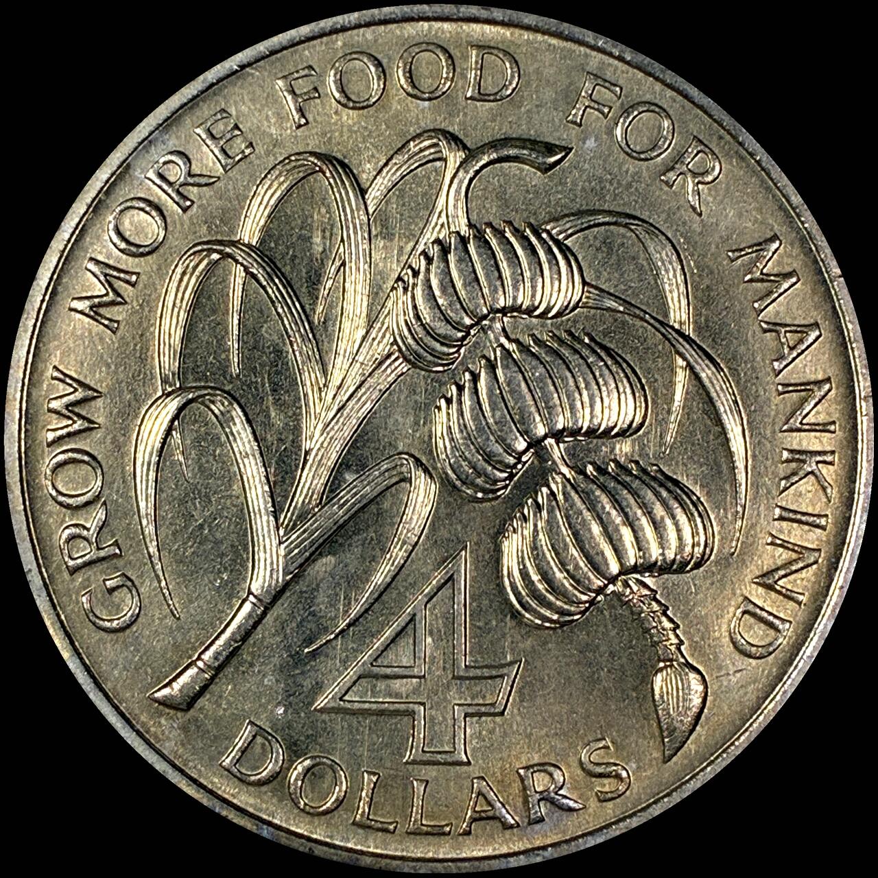 【雨安】【直播拍卖】【第0127期-裸币套币】2026-03-13 周五 19:30 (金价1140, 银价21.50) [现代裸币] Barbados 巴巴多斯 4元 1970年 食物