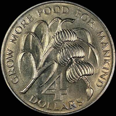 【雨安】【直播拍卖】【第0127期-裸币套币】2026-03-13 周五 19:30 (金价1140, 银价21.50) - [现代裸币] Barbados 巴巴多斯 4元 1970年 食物