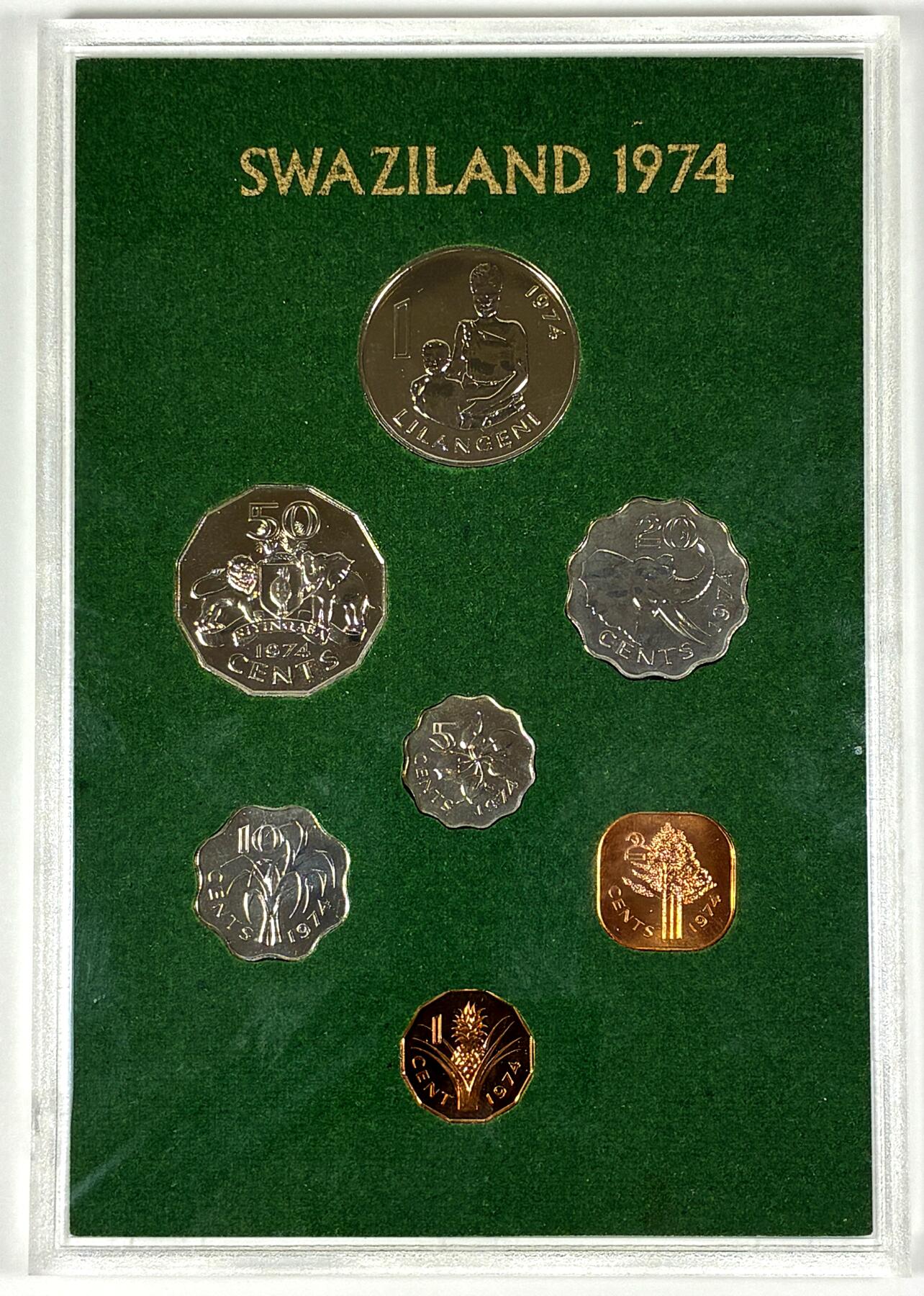 【雨安】【直播拍卖】【第0127期-裸币套币】2026-03-13 周五 19:30 (金价1140, 银价21.50) [现代套币] Swaziland 斯威士兰 套币 1974年