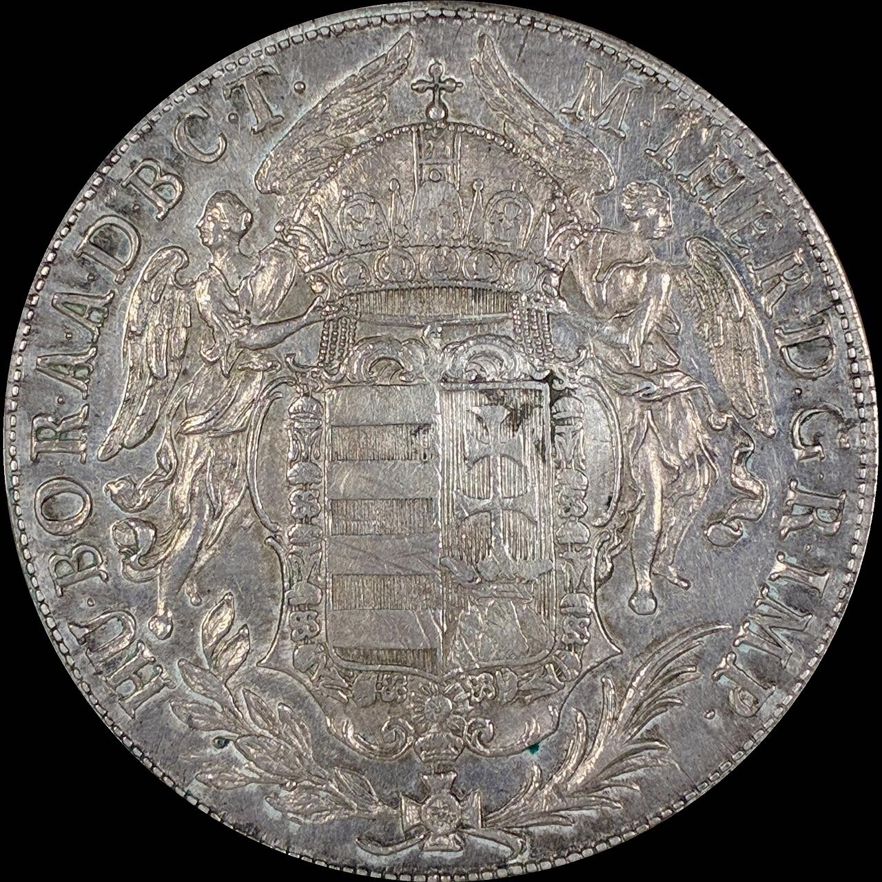 【雨安】【直播拍卖】【第0127期-裸币套币】2026-03-13 周五 19:30 (金价1140, 银价21.50) [裸币各国] Hungary 匈牙利 1泰勒 KM#0386 (1767-1780) 特蕾西娅.圣母抱婴 1770年 极美细节, 深打, 带底光