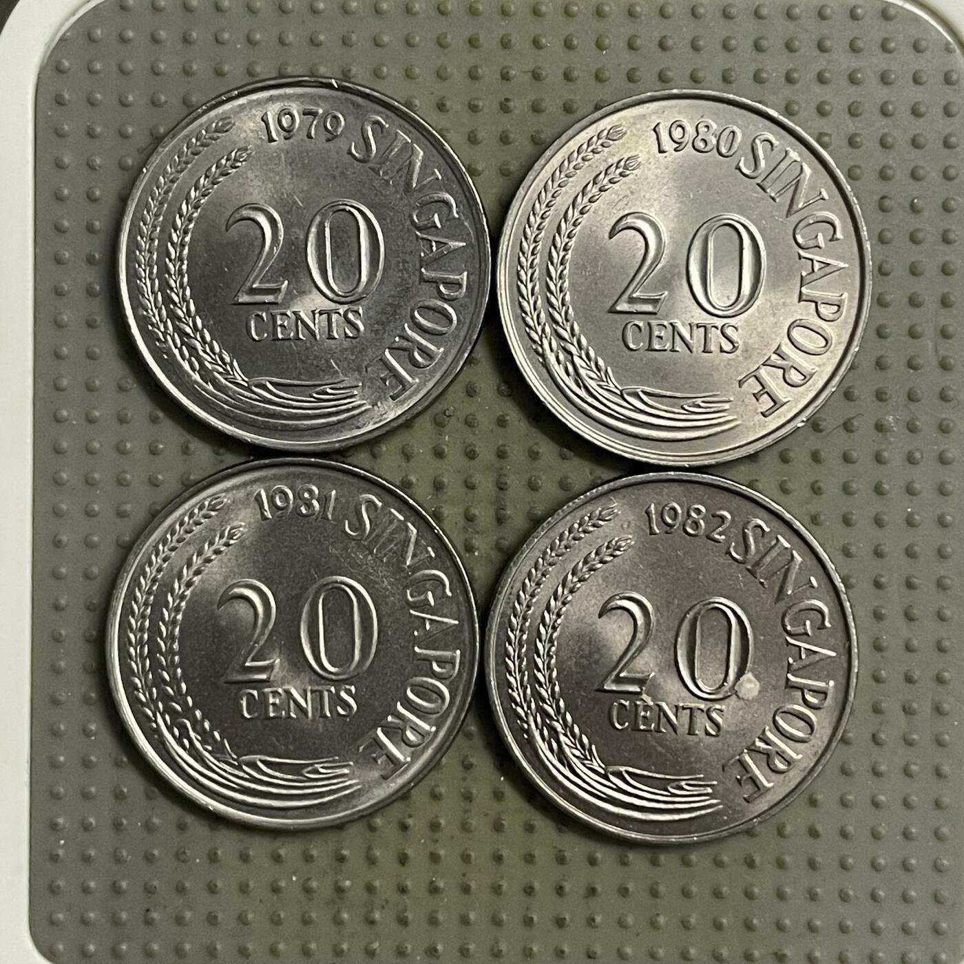 2026年第34场各国散币拍卖（总第184场） 新加坡20分4枚不同年份