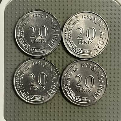 2026年第34场各国散币拍卖（总第184场） - 新加坡20分4枚不同年份