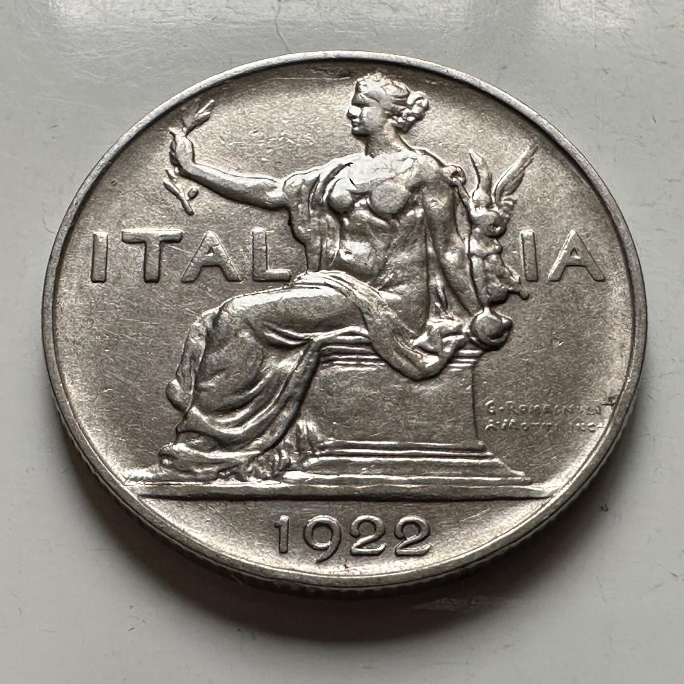 🌹外币初藏🌹🐯2026年第28场   每周二四六晚8️⃣点 接代拍 意大利王国1922年1里拉镍币