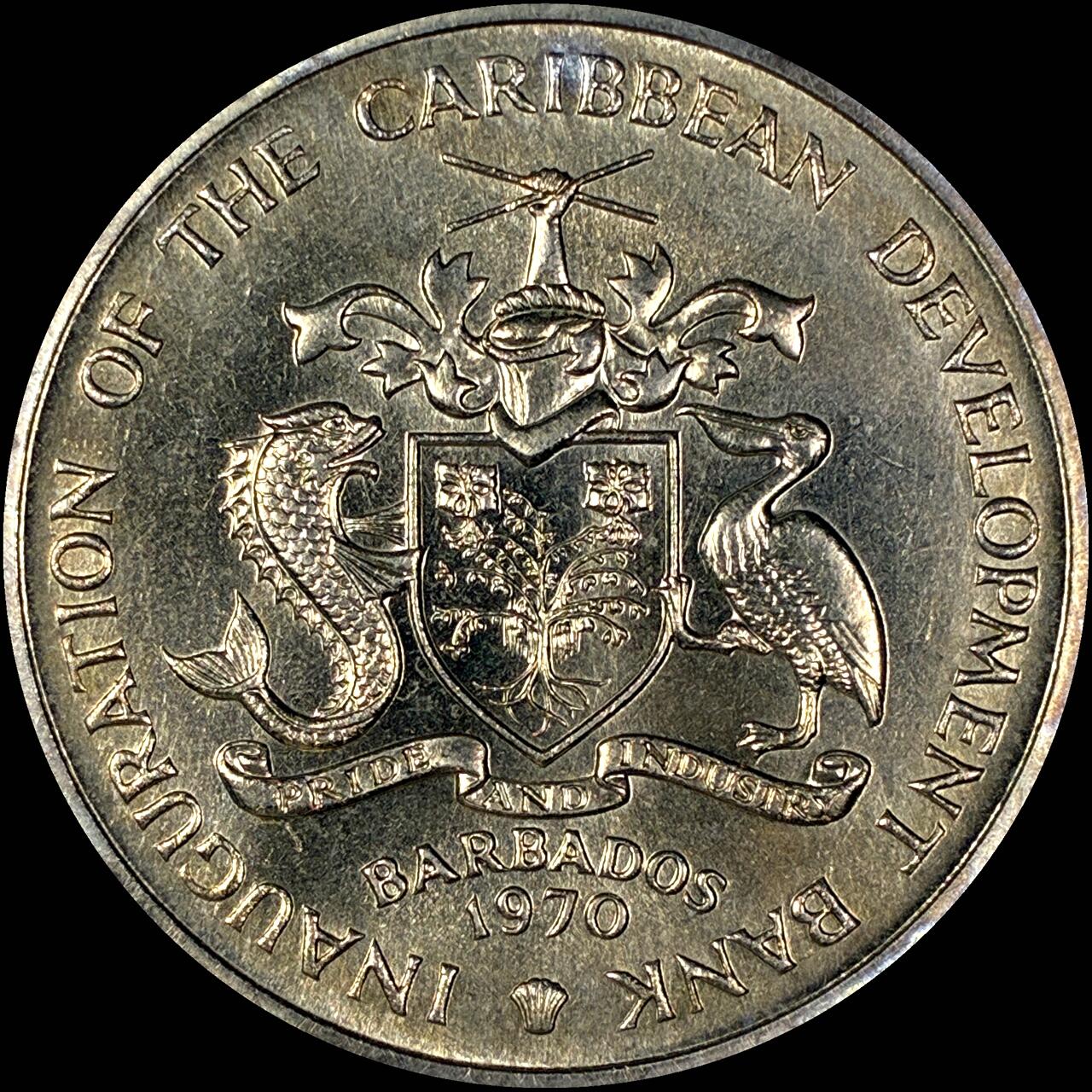 【雨安】【直播拍卖】【第0127期-裸币套币】2026-03-13 周五 19:30 (金价1140, 银价21.50) [现代裸币] Barbados 巴巴多斯 4元 1970年 食物