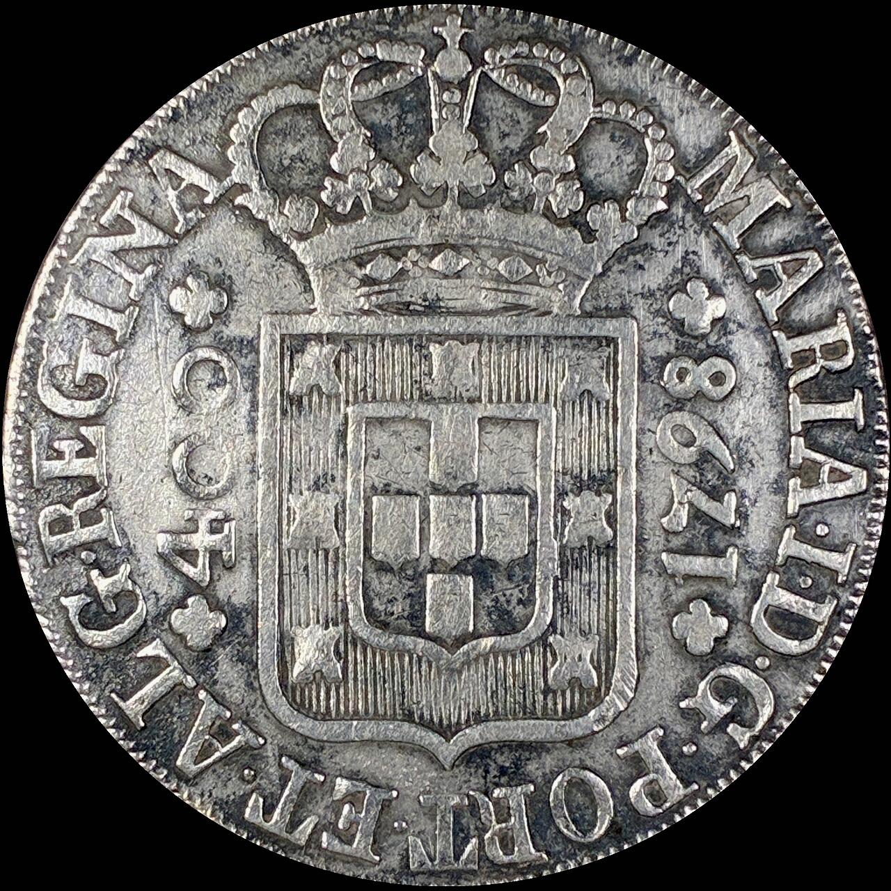 【雨安】【直播拍卖】【第0127期-裸币套币】2026-03-13 周五 19:30 (金价1140, 银价21.50) [裸币各国] Portugal 葡萄牙 400瑞斯 KM#0288 (1786-1799) 玛丽亚一世 1798年