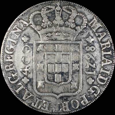 【雨安】【直播拍卖】【第0127期-裸币套币】2026-03-13 周五 19:30 (金价1140, 银价21.50) - [裸币各国] Portugal 葡萄牙 400瑞斯 KM#0288 (1786-1799) 玛丽亚一世 1798年